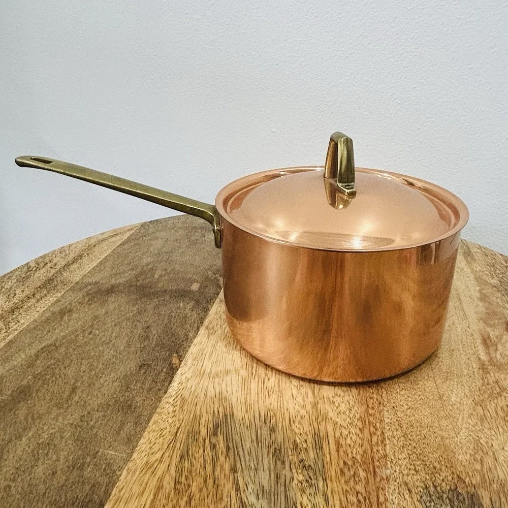 Paul Revere 1801 Limited Edition 1 & 2 Quart Copper Brass SS Sauce Pans W/Lid
